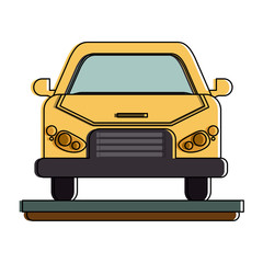 yellow car frontview icon image vector illustration design 