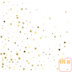 Star pattern. white, background, gold, gift wrap. Vector illustration