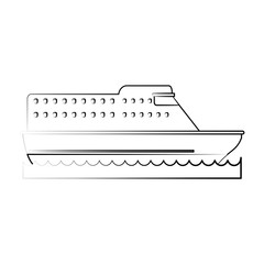 cruise ship sideview icon image vector illustration design  fine sketch line