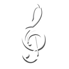 Isolated musical note on a white background, vector illustration