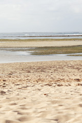 Low tide beach, selective focus