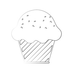 muffin pastry icon image vector illustration design  fine sketch line