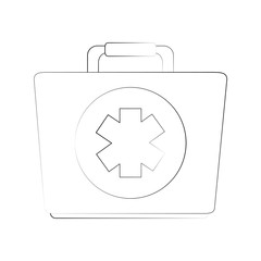 Obraz premium first aid kit healthcare icon image vector illustration design fine sketch line