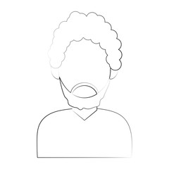 bearded man avatar icon image vector illustration design  fine sketch line