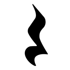 Isolated musical note silhouette on a white background, vector illustration