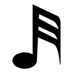 Isolated musical note silhouette on a white background, vector illustration
