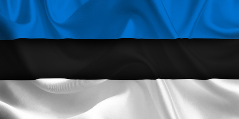 Waving flag of the Estonia. Estonian Flag in the Wind. Estonian National mark. Waving Estonia Flag. Estonia Flag Flowing.