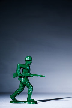 A toy soldier on a white background