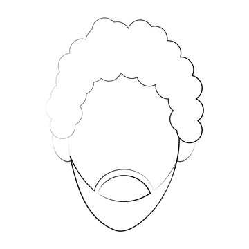 bearded man avatar icon image vector illustration design  fine sketch line