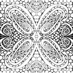 Seamless tile with a black and white pattern. Vector illustration. Hand drawing