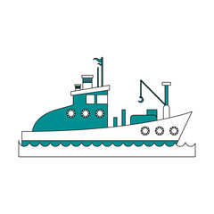 fishing boat icon image vector illustration design