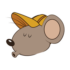 Cute mouse worker cartoon icon vector illustration graphic  design 