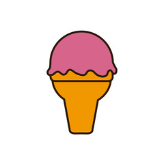 ice cream cone icon vector illustration graphic dsign