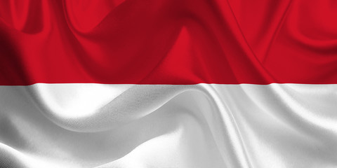 Waving flag of the Indonesia. Indonesian Flag in the Wind. Indonesian National mark. Waving Indonesia Flag. Indonesia Flag Flowing.