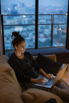 Woman working from her laptop