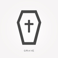 Silhouette icon grave