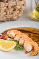Prepared shrimp.