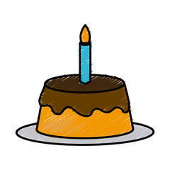Birthday cake isolated icon vector illustration graphic design