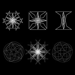 Fototapeta na wymiar Cosmic geometry astrological star pattern symbols
