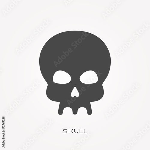 "Silhouette icon skull" Imágenes de archivo y vectores libres de