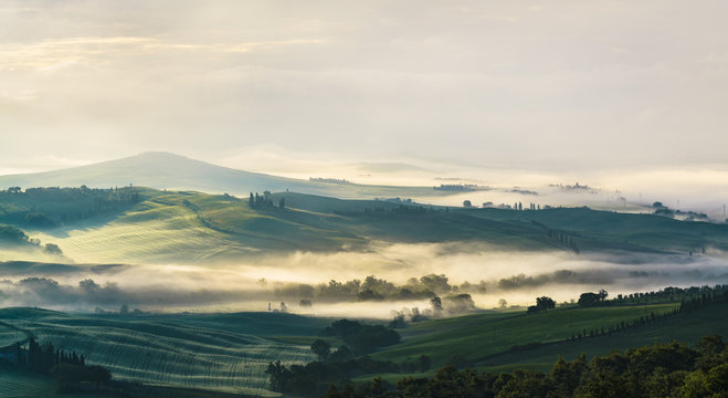Tuscany hills at sunsrise