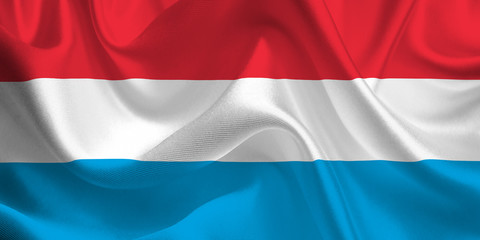 Obraz premium Waving flag of the Luxembourg. Flag in the Wind. National mark. Waving Luxembourg Flag. Luxembourg Flag Flowing.
