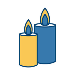 Decorative candles isolated icon vector illustration graphic design