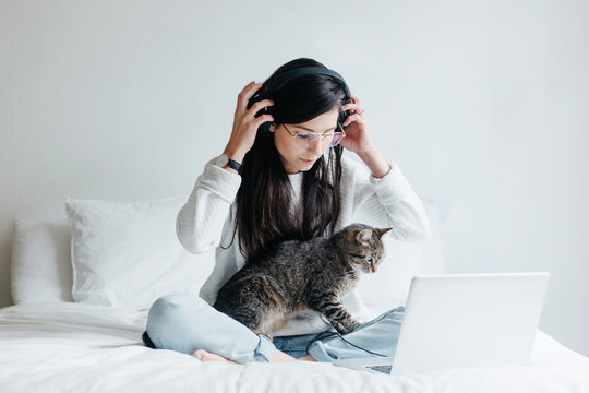 Girl with cute cat