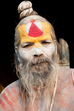 Portrait of a Holy Man on a temple