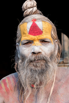 Portrait of a Holy Man on a temple