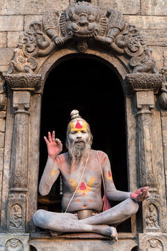Portrait of a Holy Man on a temple