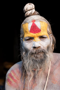 Portrait of a Holy Man on a temple