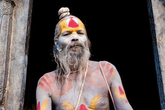 Portrait of a Holy Man on a temple