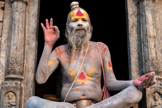 Portrait of a Holy Man on a temple