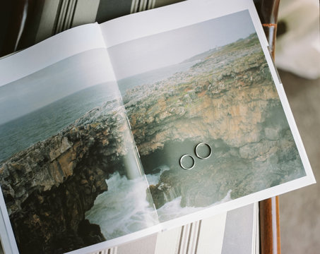 Two rings on photo in magazine