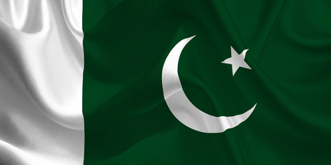 Waving flag of the Pakistan. Flag in the Wind. National mark. Waving Pakistan Flag. Pakistan Flag Flowing.