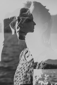 Double exposure of teenager