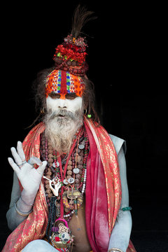 Portrait of a Holy Man on a temple