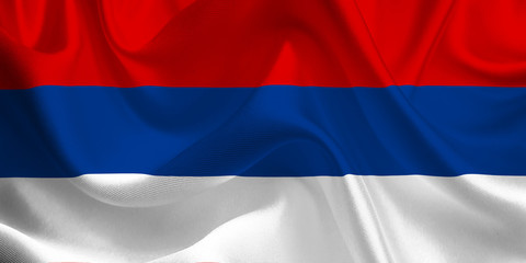 Waving flag of the Republika Srpska. Flag in the Wind. National mark. Waving Republic of Srpska Flag. Republika Srpska Flag Flowing.