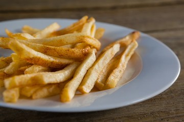French fried chips in plate