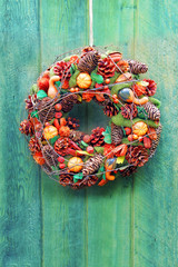 Halloween pumpkin wreath