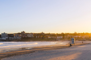 Sunset glow at Bondi Beach, Sydney, Australia