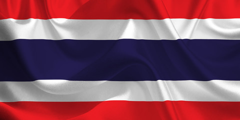 Waving flag of the Thailand. Flag in the Wind. National mark. Waving Thailand Flag. Thailand Flag Flowing.