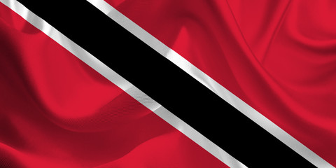 Waving flag of the Trinidad and Tobago. Flag in the Wind. National mark. Waving Trinidad and Tobago Flag. Trinidad and Tobago Flag Flowing.