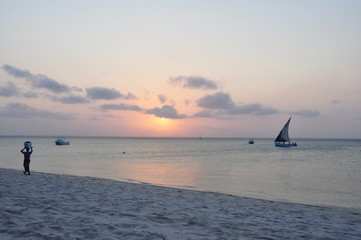 Seascape island Benguerra. Mozambique