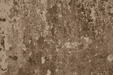 Concrete wall with shabby paint.