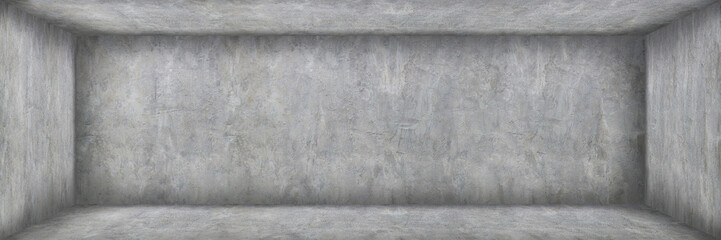 horizonal empty cement and concrete room with shadow for background and design