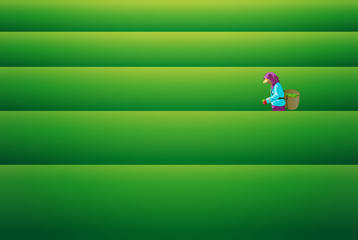 People keep tea leaves vectors