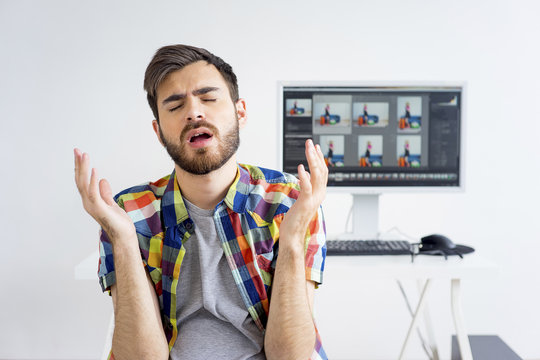 Retoucher is under stress - Powered by Adobe