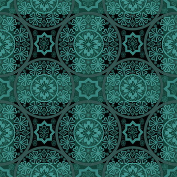 Turquoise seamless lace pattern background © fuzzyfox